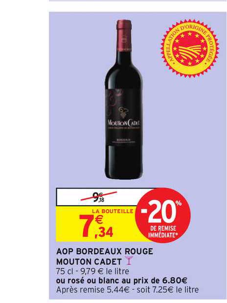 aop bordeaux rouge mouton cadet