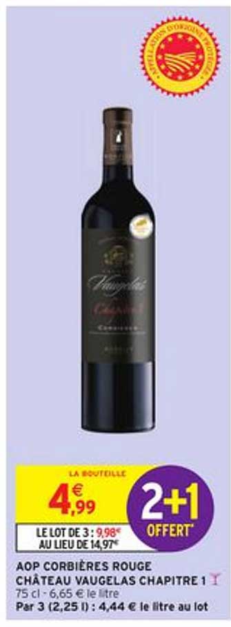 aop corbières rouge château vaugelas chapitre 1