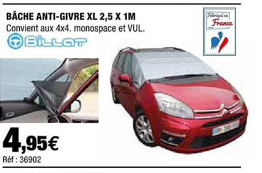 bâche anti-givre xl 2,5 x 1m billat