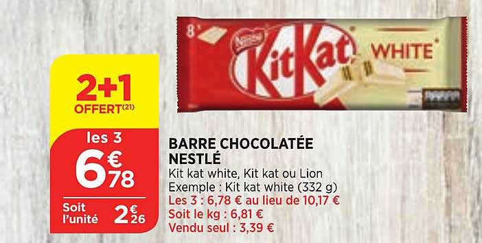 barres chocolatée nestlé