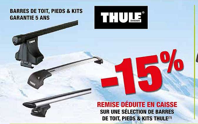 barres de toit, pieds & kits thule garantie 5 ans
