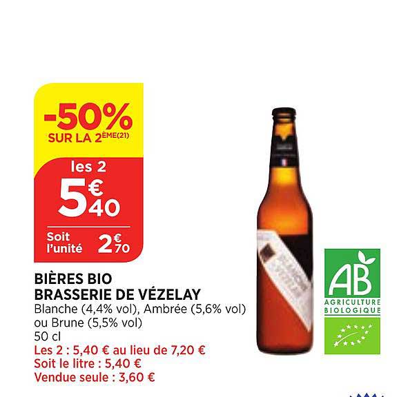 bières bio brasserie de vézelay