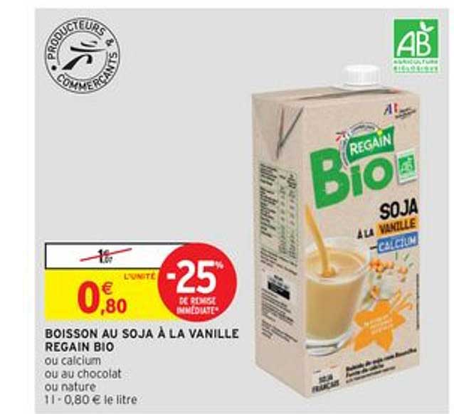 Boisson Au Soja à La Vanille Regain Bio