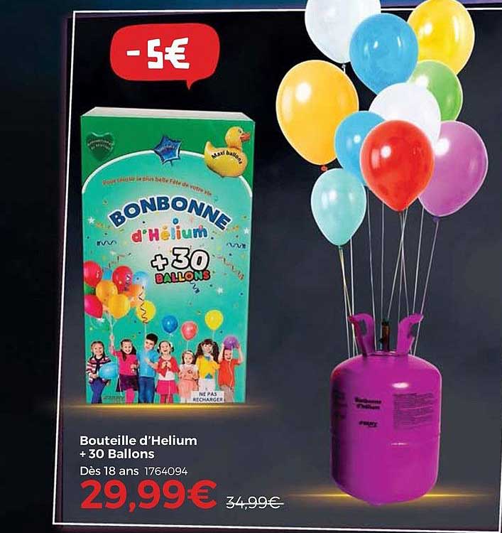 bouteille d'helium + 30 ballons