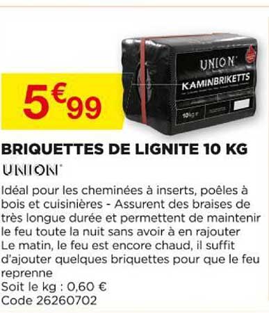 briquettes de lignite 10 kg union