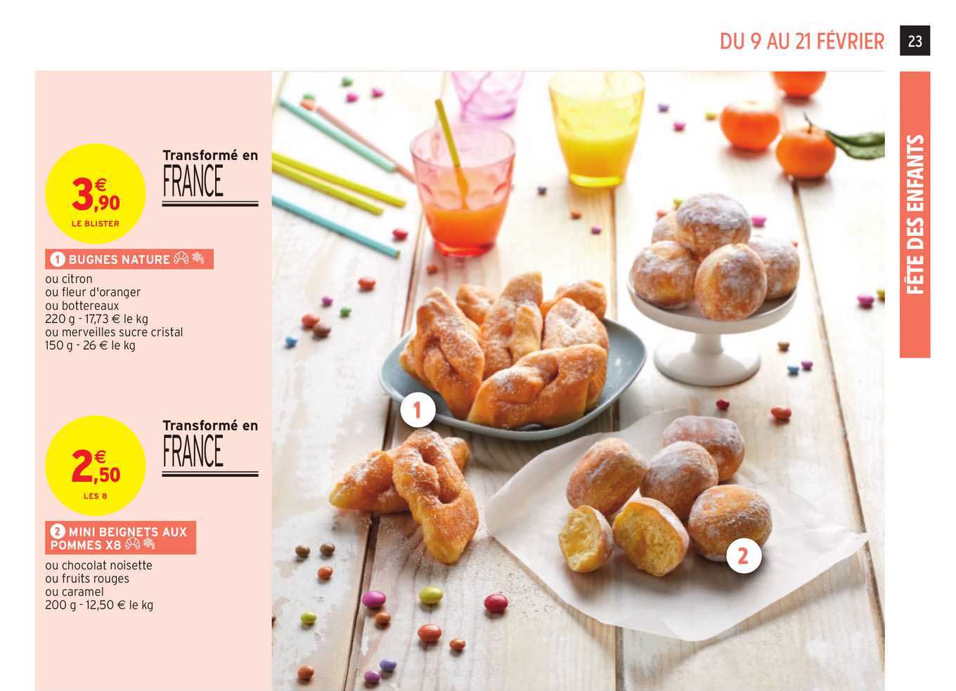 bugnes nature, mini beignets au pommes x8