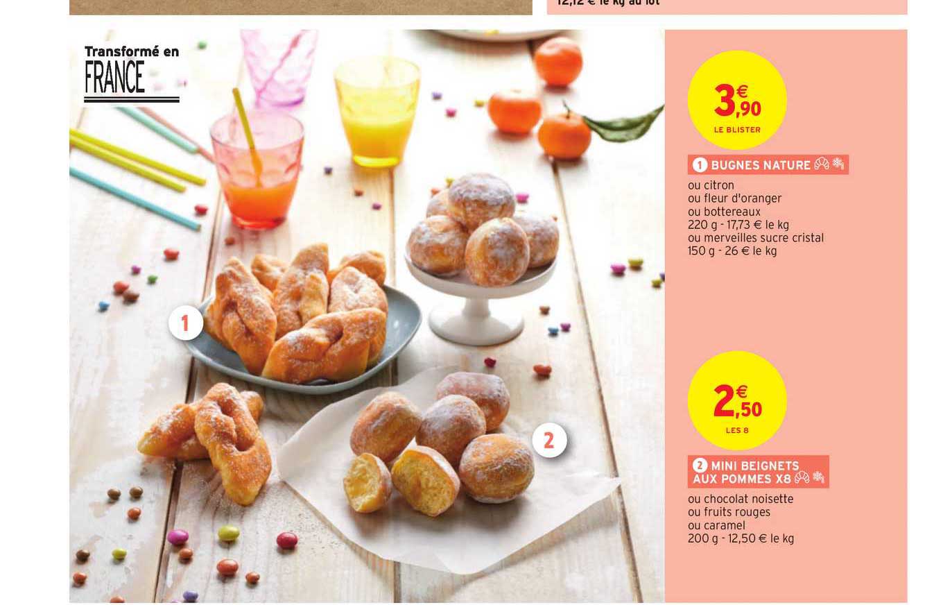 bugnes nature, mini beignets aux pommes x8