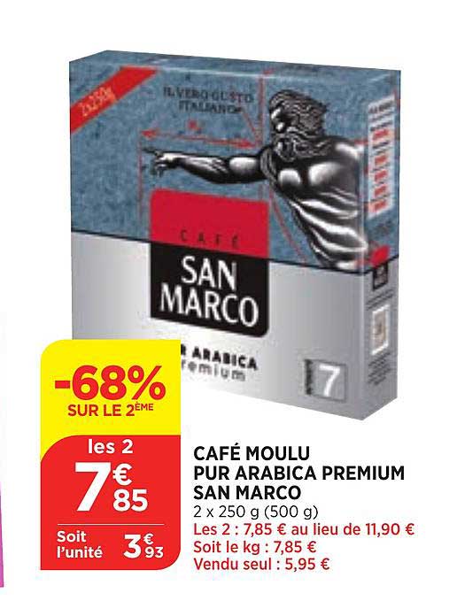 café moulu pur arabica premium san marco