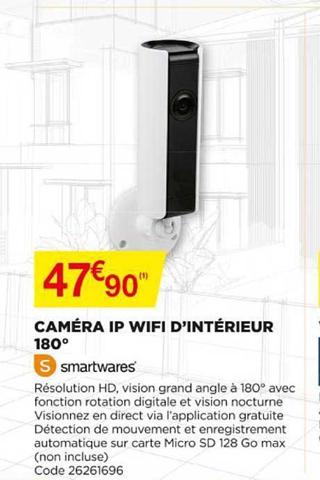 caméra ip wifi d'intérieur 180° smartwares