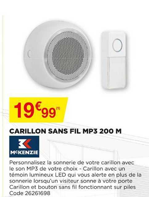 carillon sans fil mp3 200 m mckenzi