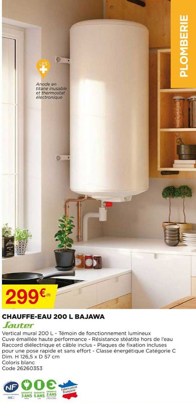 chauffe-eau 200 l bajawa