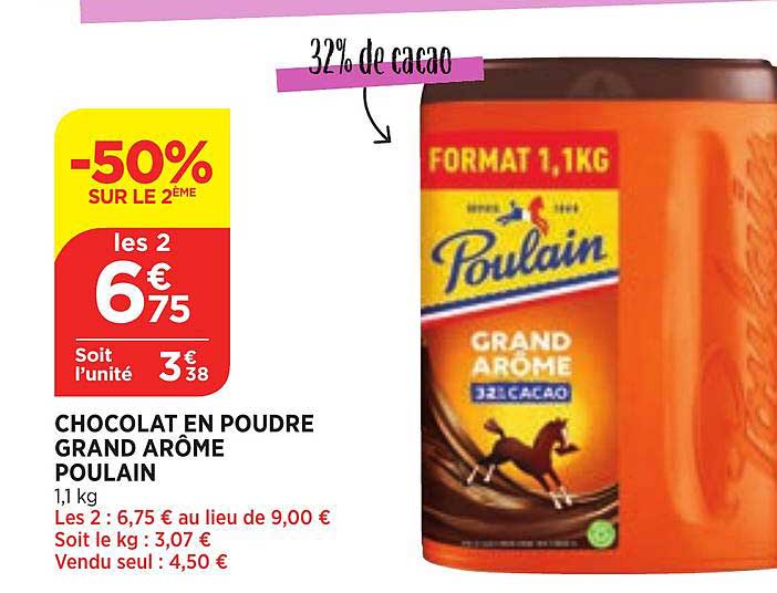 Chocolat En Poudre Grand Arôme Poulain
