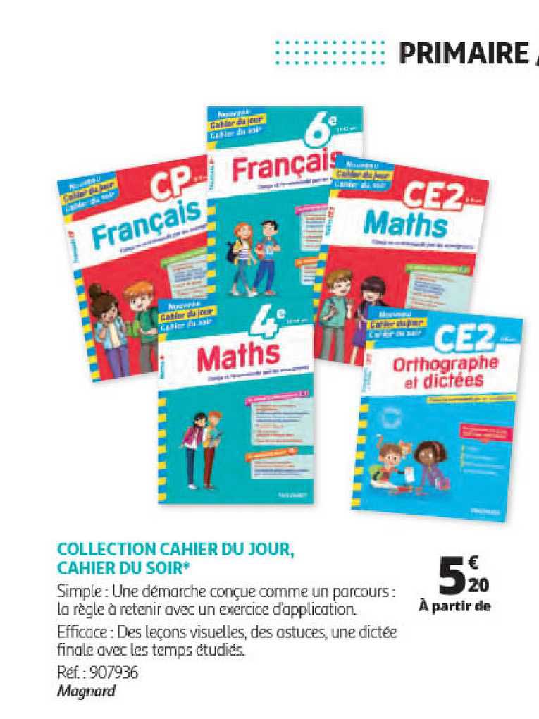 collection cahier du jour, cahier du soir magnard