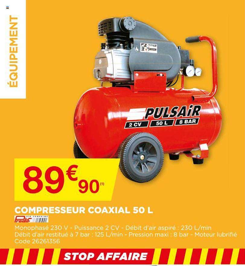 compresseur coaxial 50 l pulsair