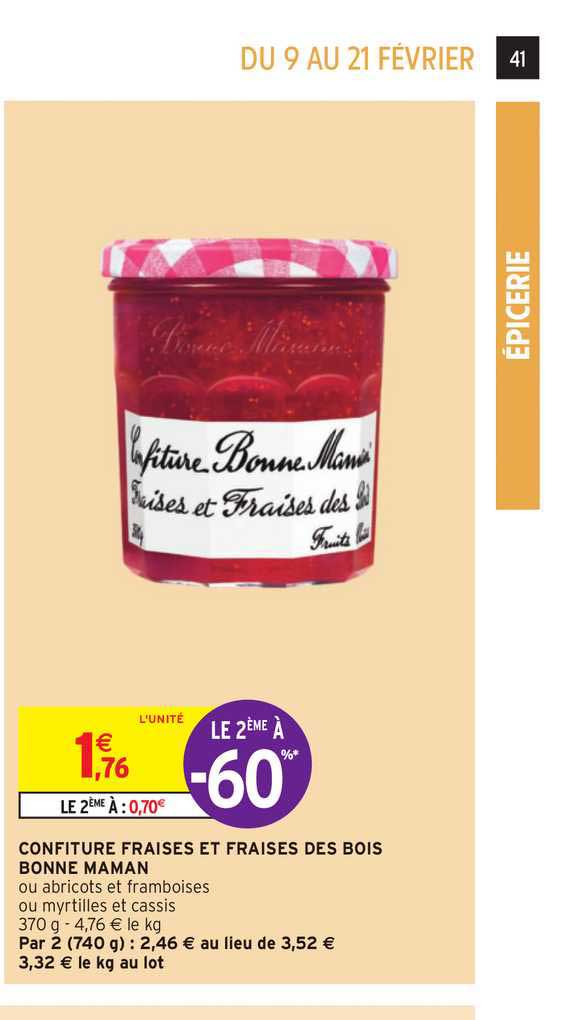 confiture fraises et fraises des bois bonne maman