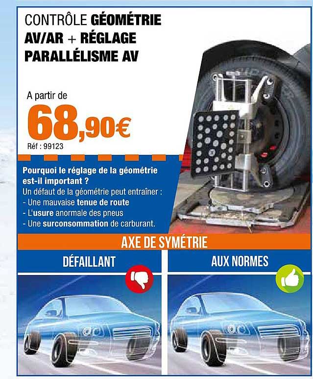 contrôle géométrie av-ar + réglage parallélisme av