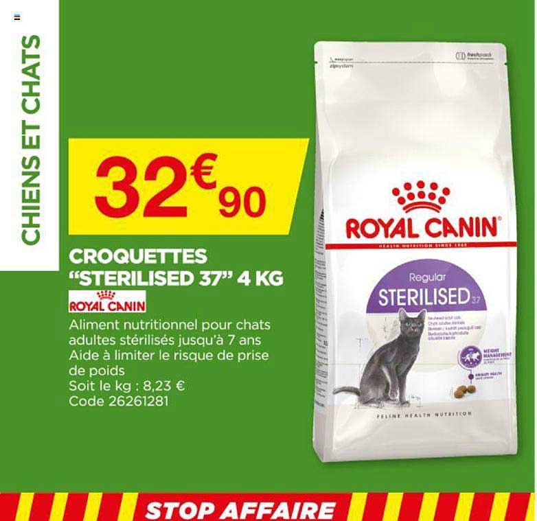 croquettes "sterilisez 37" 4 kg royal canin
