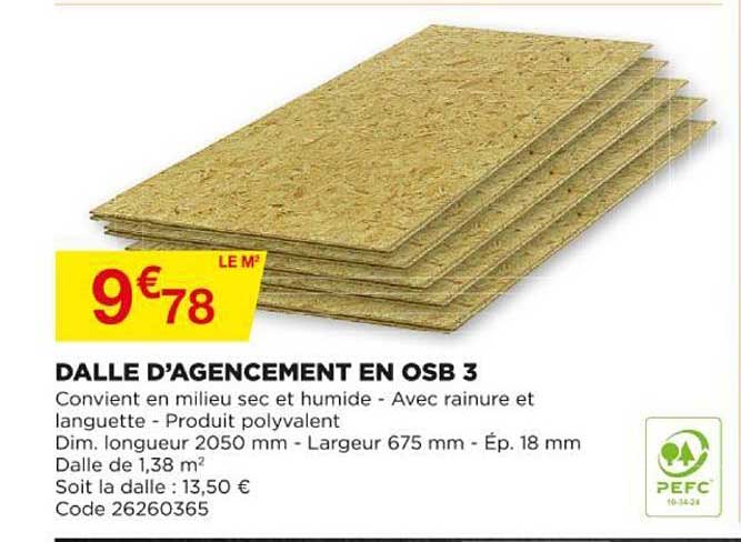 dalle d'agencement en osb 3