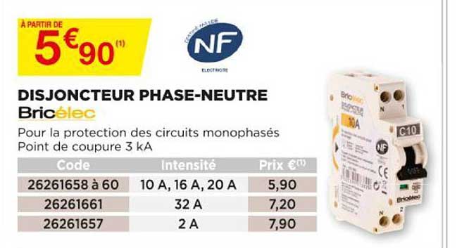 disjoncteur phase-neutre bricélec