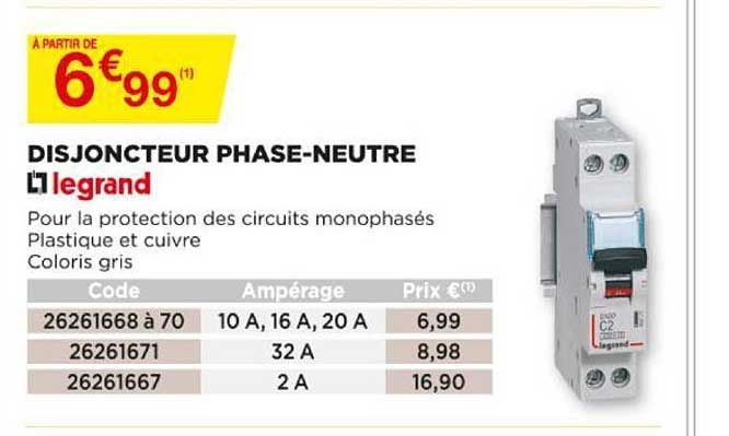 disjoncteur phase-neutre legrand