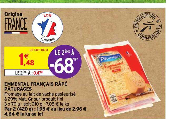 Emmental Français Râpé Pâturages