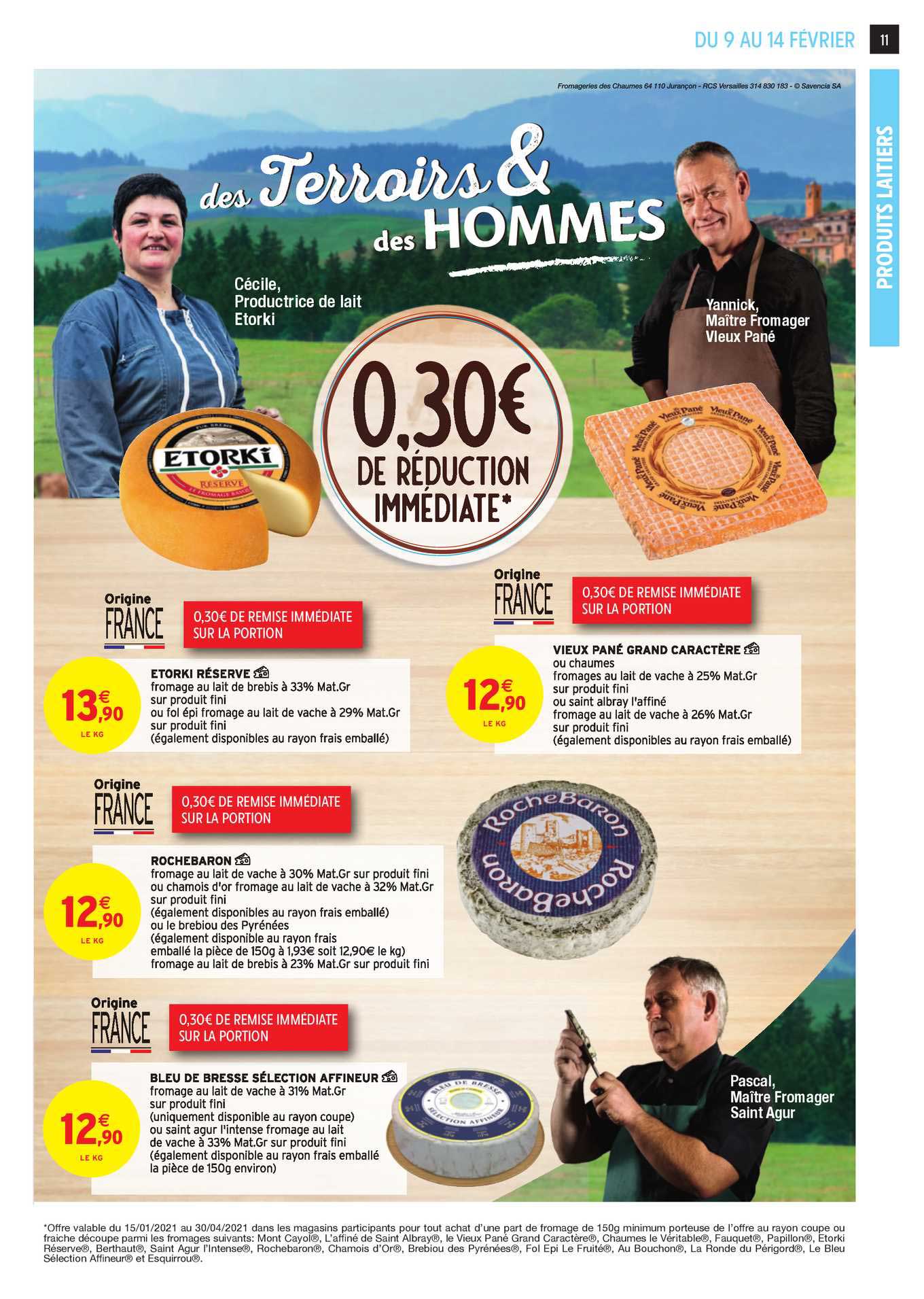 étorki Réserve, Vieux Pané Grand Caractère, Rochebaron, Bleu De Bresse Sélection Affineur