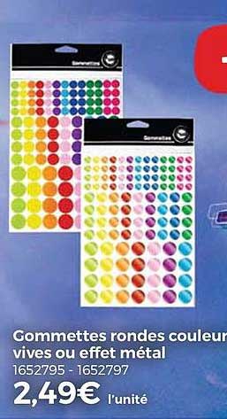 gommettes rondes couleur vives ou effet métal