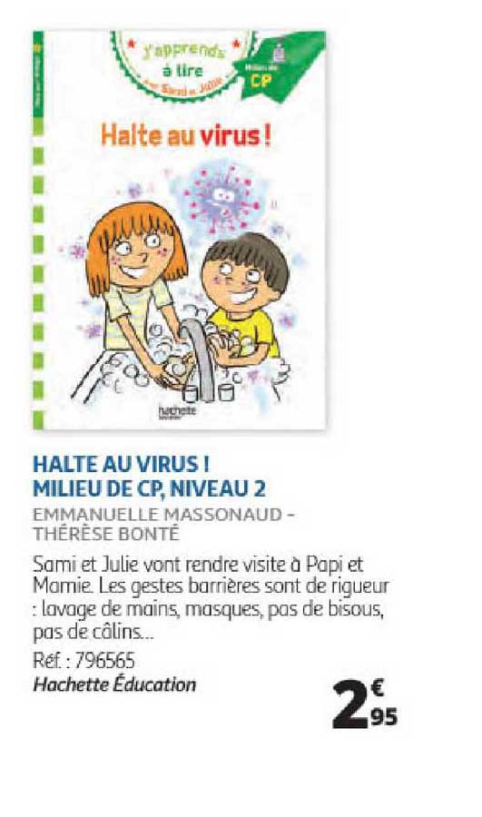 halte au virus ! milieu de cp, niveau 2 emmanuelle massonaud - thérèse bonté
