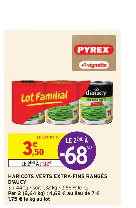 haricots verts extra-fins rangés d'aucy