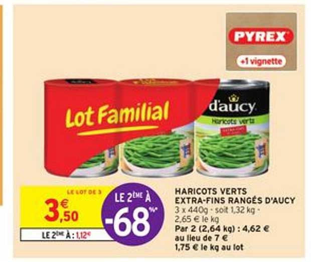 haricots verts extra-fins rangés d'aucy