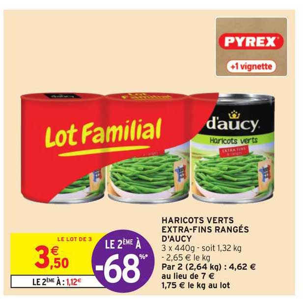 haricots verts extra-fins rangés d'aucy