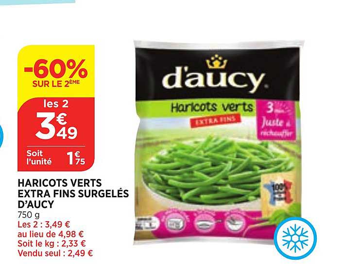 Haricots Verts Extra Fins Surgelés D'aucy