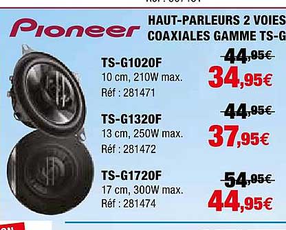 haut-parleurs 2 voies coaxiales ts-g1020f, ts-g1320f, ts-g1720f