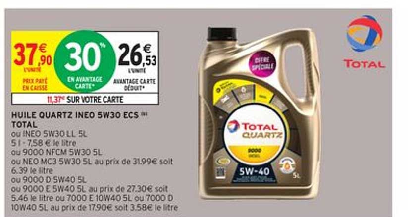 huile quartz ineo 5w30 ec5 total