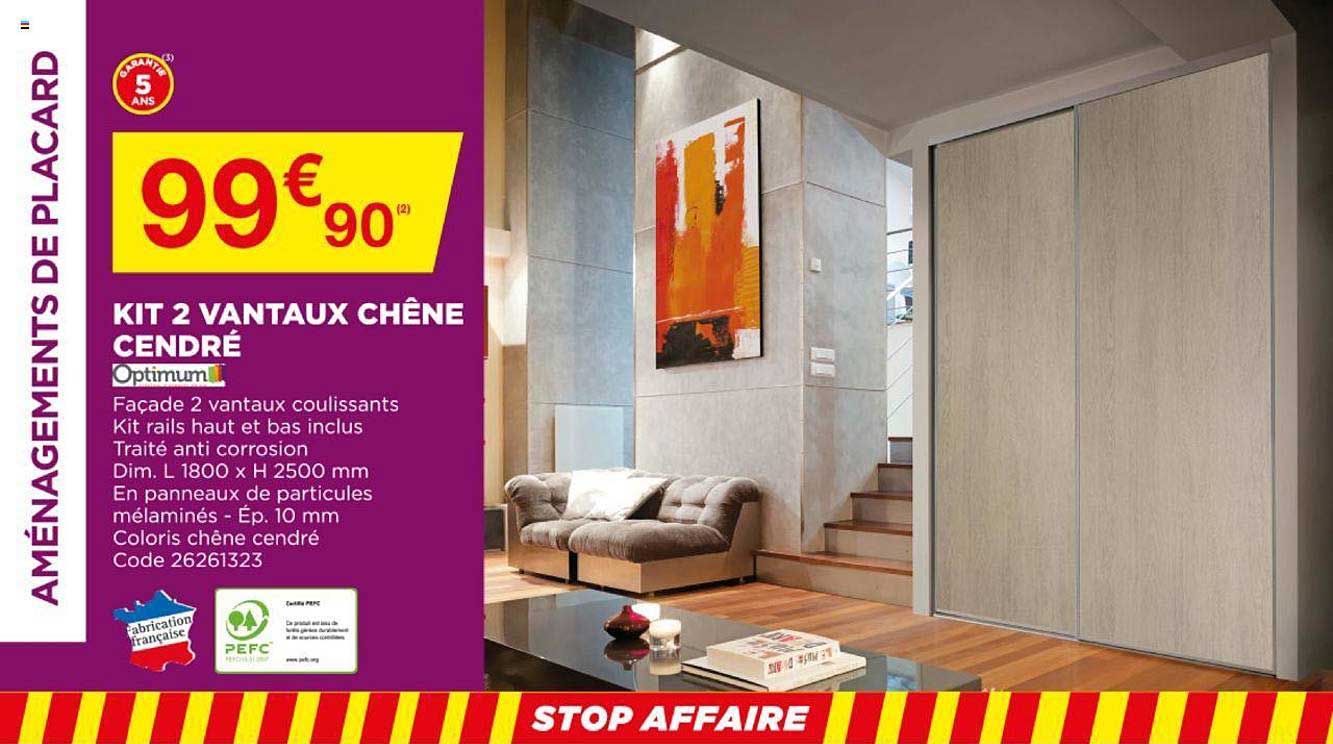 kit 2 vantaux chêne cendré