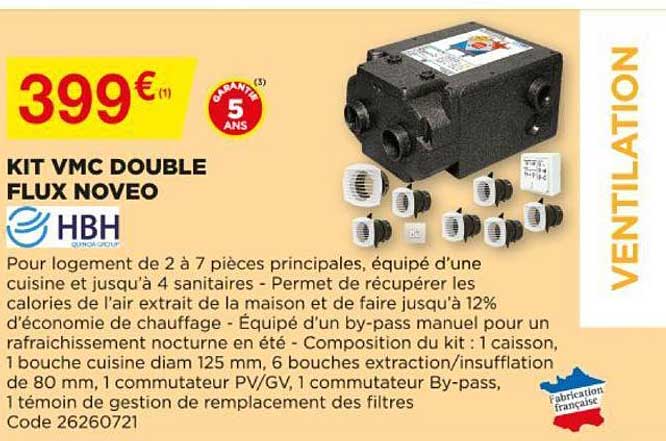 Kit Vmc Double Flux Noveo Hbh