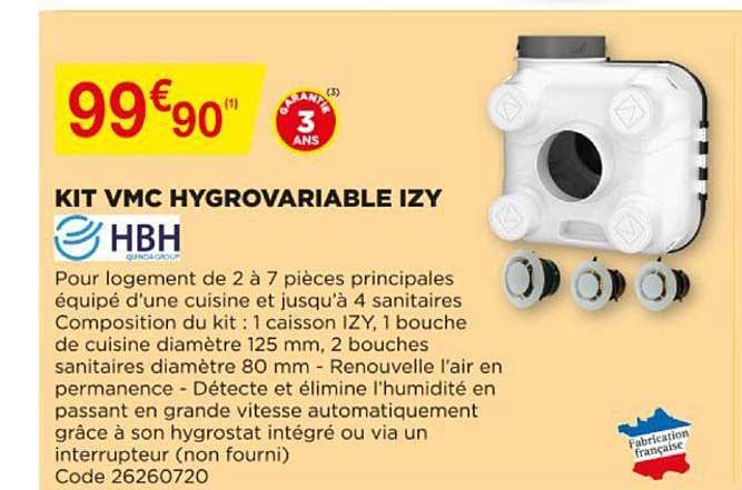 kit vmc hygrovariable izy hbh