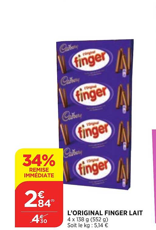 l'original finger lait cadbury