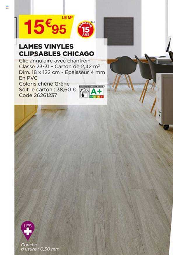 lames vinyles clipsables chicago