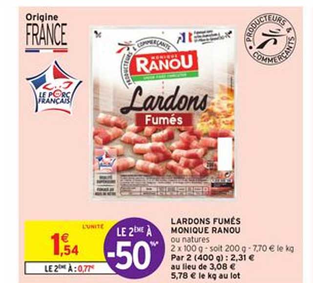 Lardons Fumés Monique Ranou