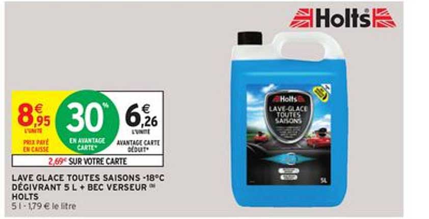 lave glace toutes saisons -18°c dégivrant 5l + bec verseur holts