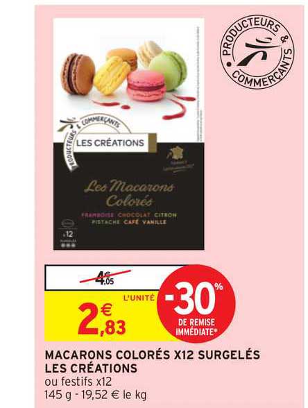 Macarons Colorés X12 Surgelés Les Créations