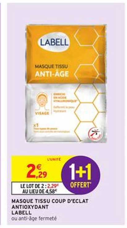 masque tissu coup d'éclat antioxydant labell
