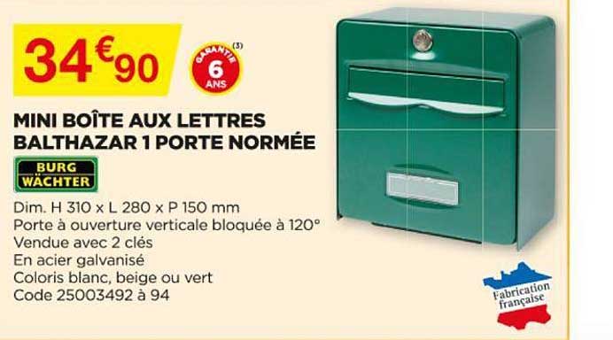 mini boîte aux lettes balthazar 1 porte normée burg wächter