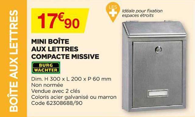 mini boîte aux lettes compacte missive burg wächter