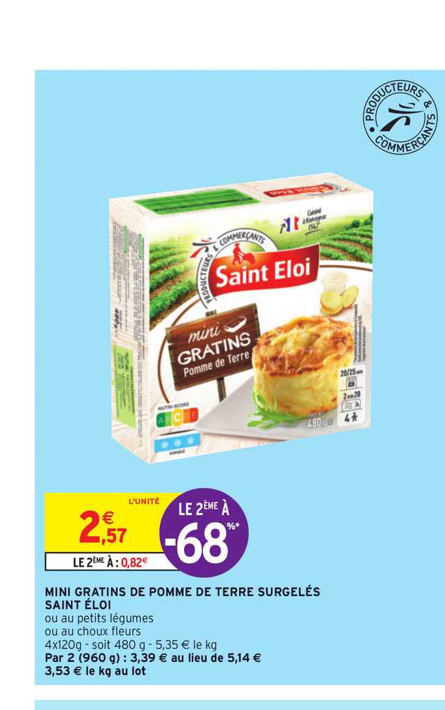 mini gratins de pomme de terre surgelés saint éloi