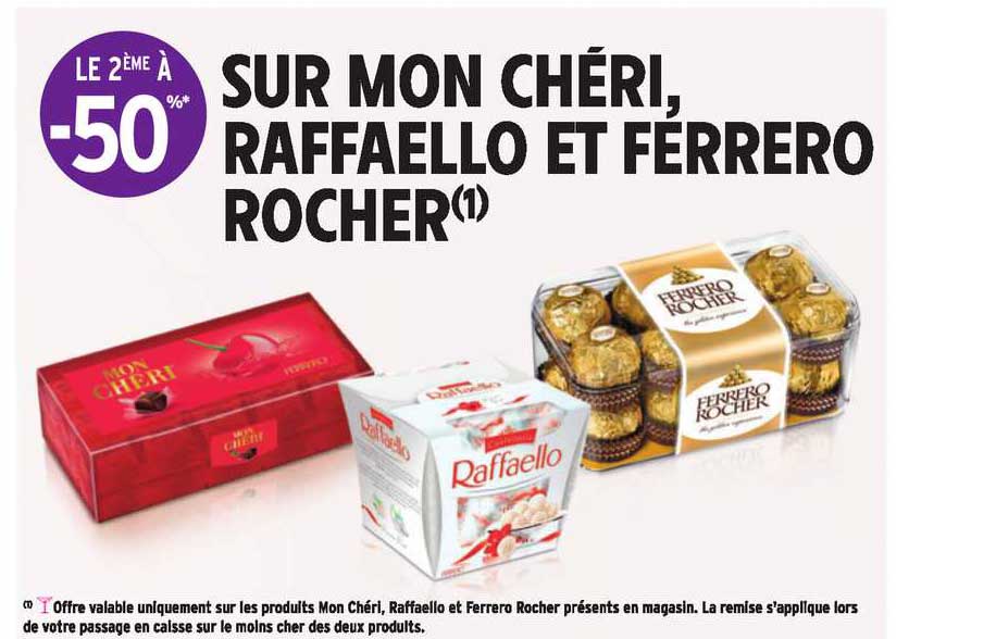 mon chéri, raffaello et ferrero rocher
