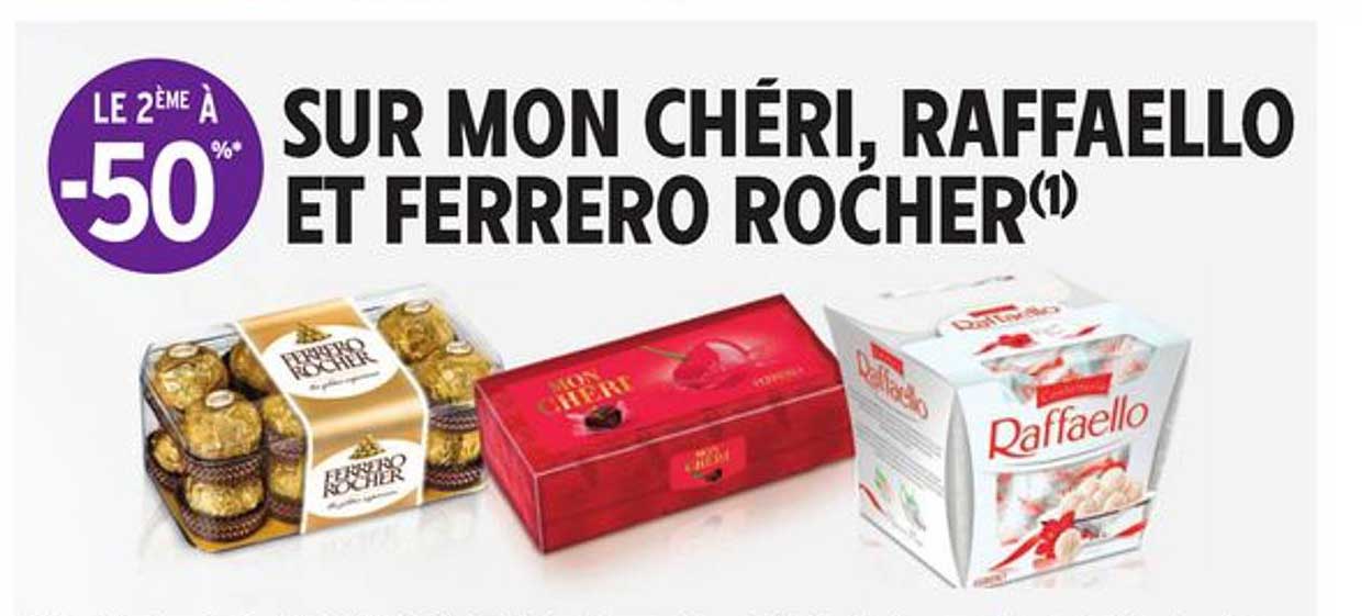 mon chéri, raffaello et ferrero rocher