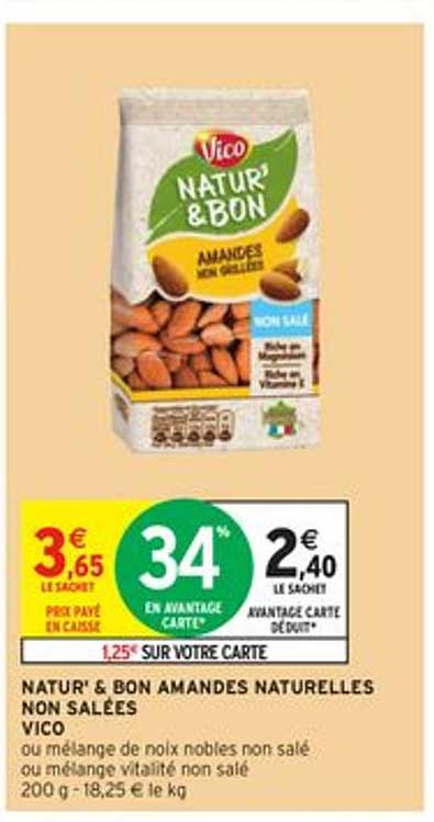 natur' & bon amandes naturelles non salées vico