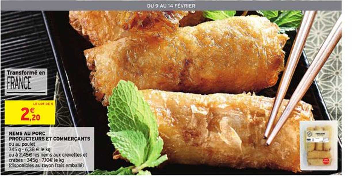 nems au porc producteurs et commerçants